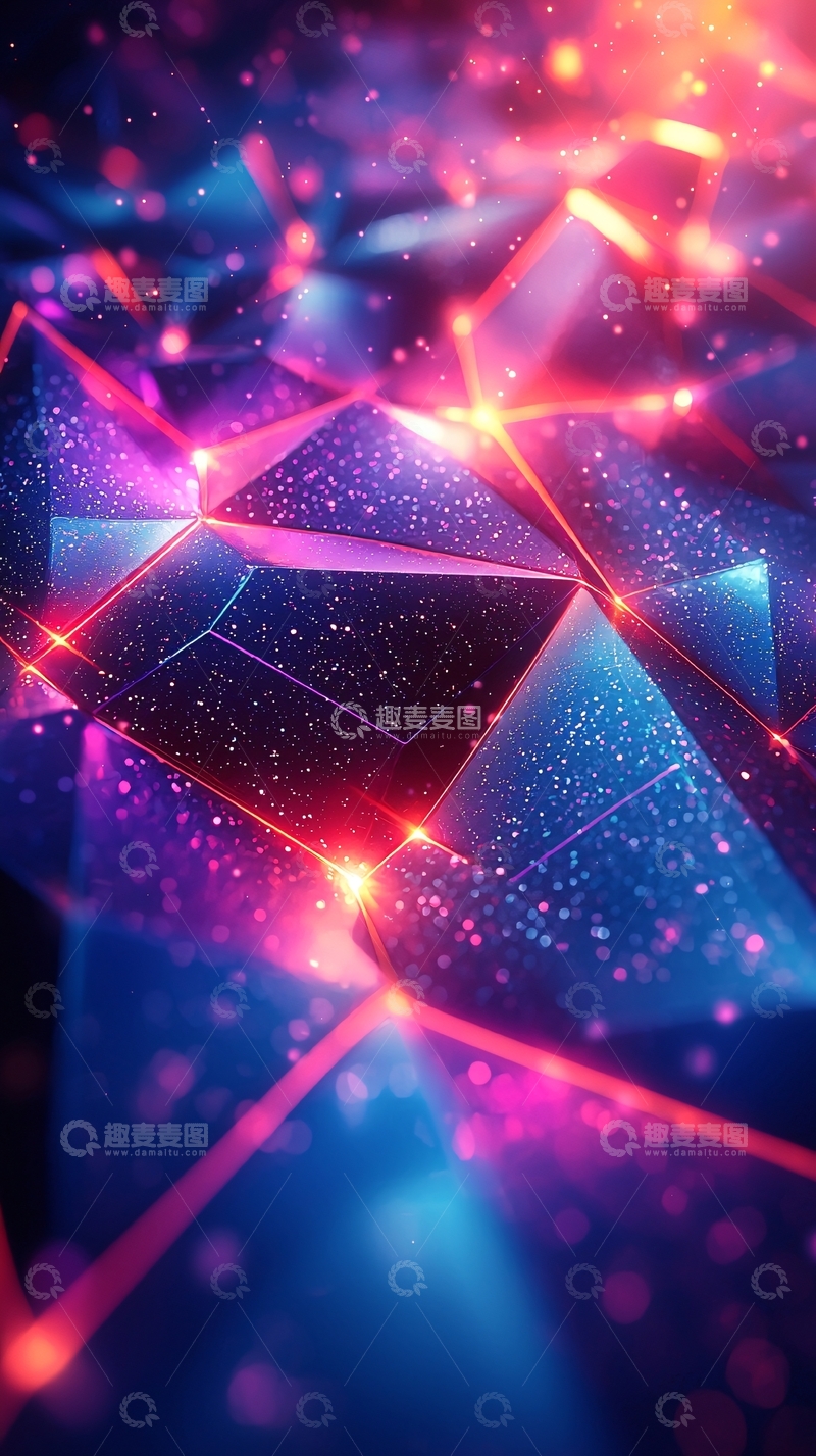 高清大图下载【趣麦麦图】炫彩几何抽象背景
