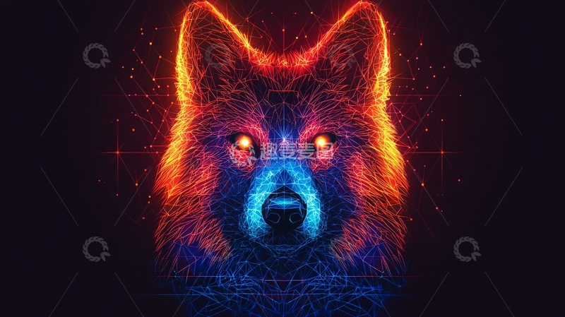 高清大图下载【趣麦麦图】火焰狼