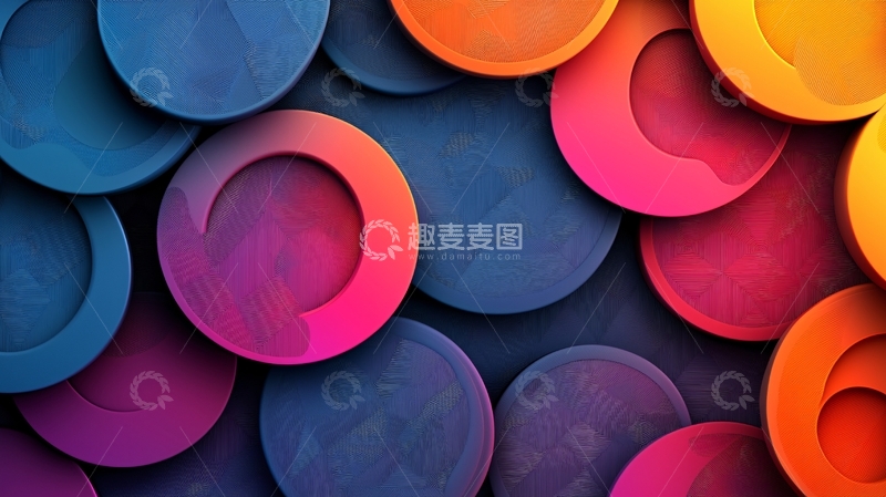 高清大图下载【趣麦麦图】彩色圆形堆叠