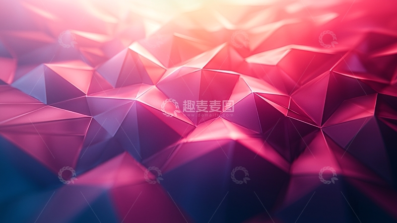 高清大图下载【趣麦麦图】多边形组成的抽象红色背景