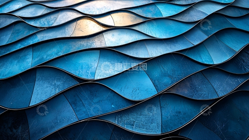 高清大图下载【趣麦麦图】抽象蓝色波浪