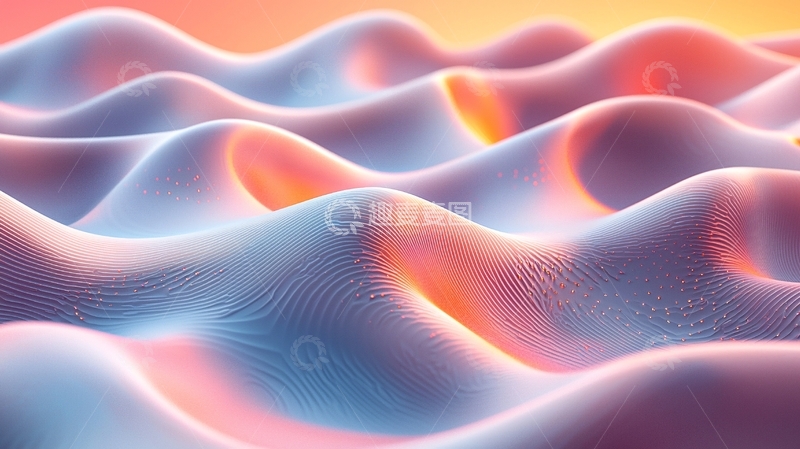 高清大图下载【趣麦麦图】起伏的粉色和蓝色沙丘