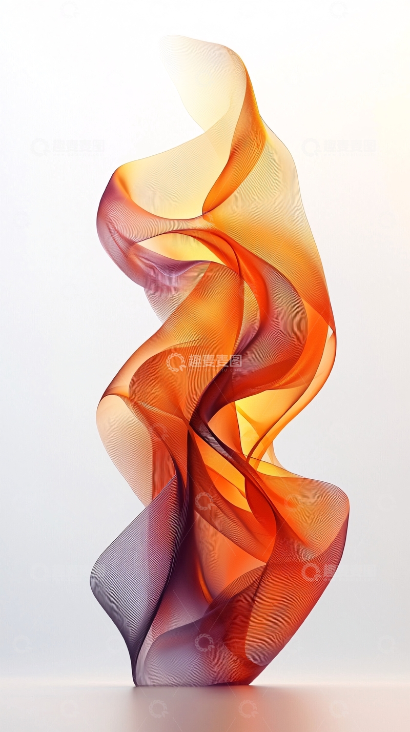 高清大图下载【趣麦麦图】飘逸的橙紫色丝绸