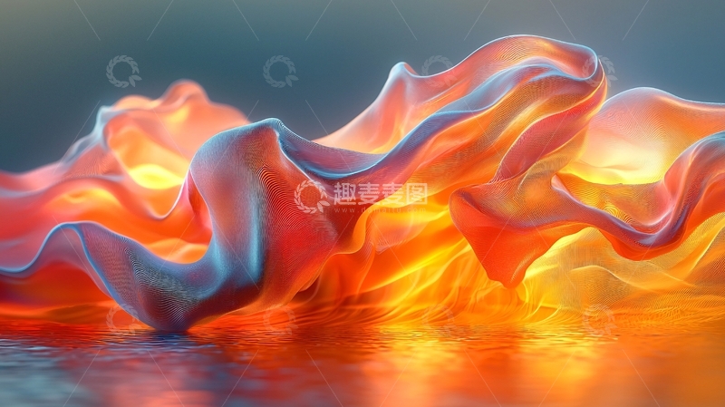 高清大图下载【趣麦麦图】绚丽丝绸流动光影