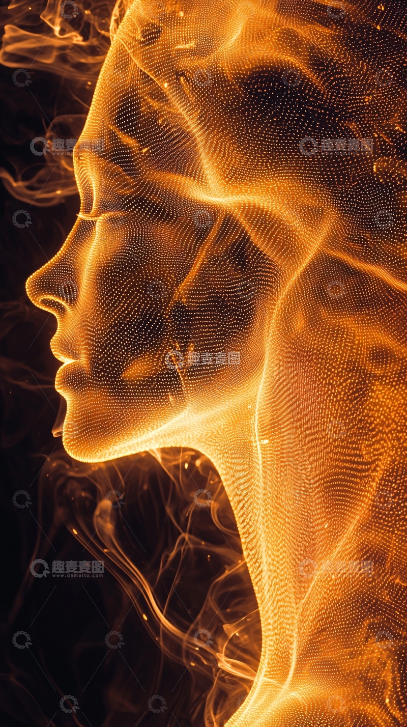 高清大图下载【趣麦麦图】抽象火焰人像