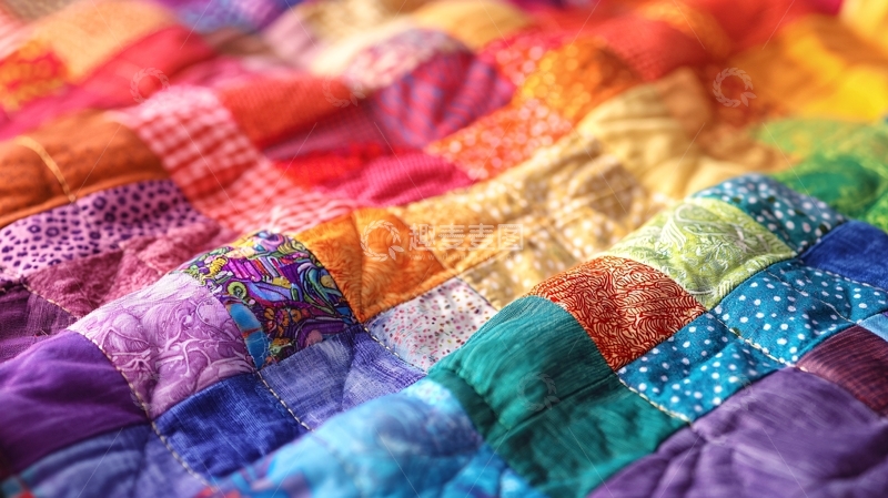 高清大图下载【趣麦麦图】彩虹色拼接布料