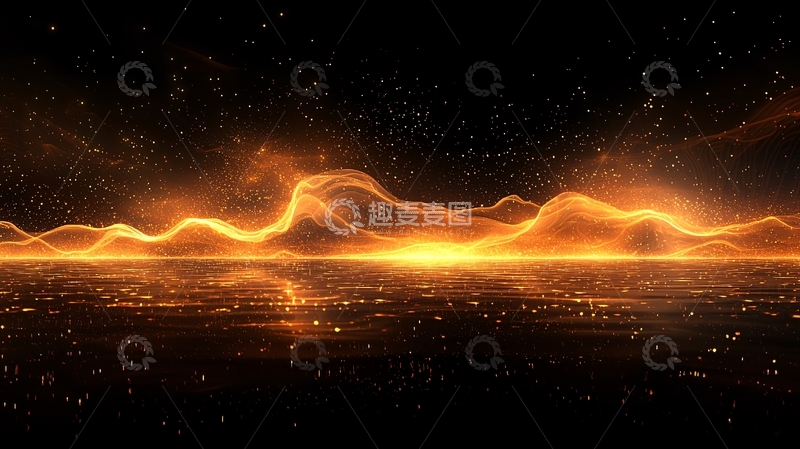 高清大图下载【趣麦麦图】金色光芒在黑暗中舞动