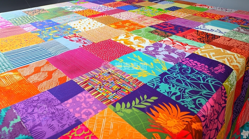 高清大图下载【趣麦麦图】彩色拼布桌布