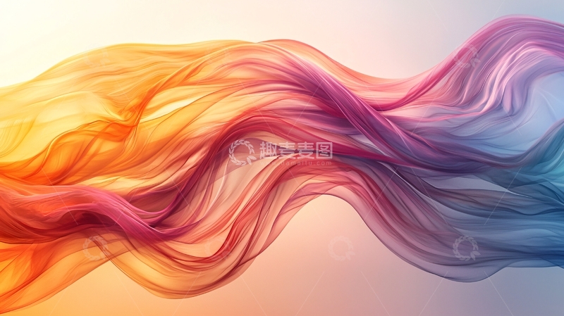 高清大图下载【趣麦麦图】彩色飘逸丝绸
