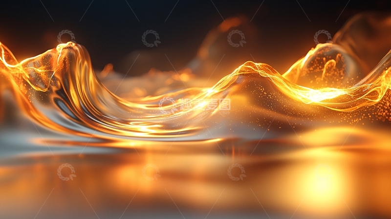 高清大图下载【趣麦麦图】金色液体波浪