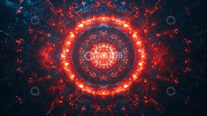 高清大图下载【趣麦麦图】红色光晕中心对称图案