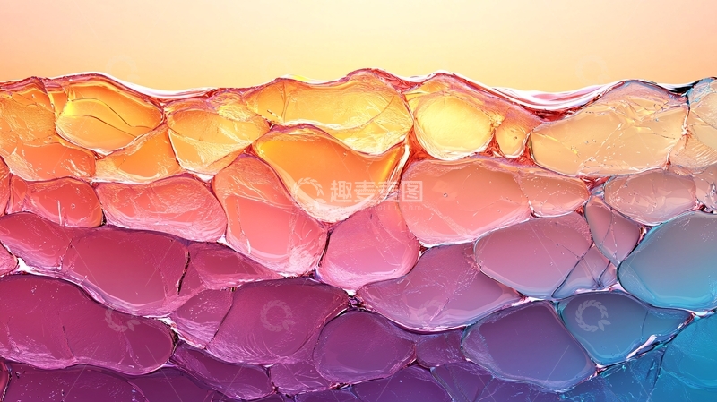 高清大图下载【趣麦麦图】彩色渐变细胞结构抽象