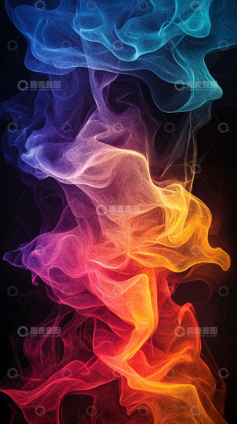 高清大图下载【趣麦麦图】彩色烟雾抽象背景