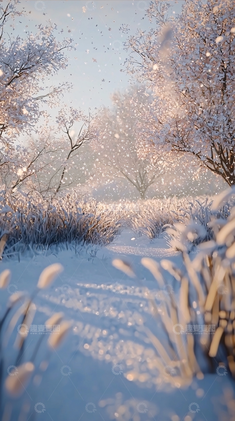 高清大图下载【趣麦麦图】冬日雪景唯美意境图