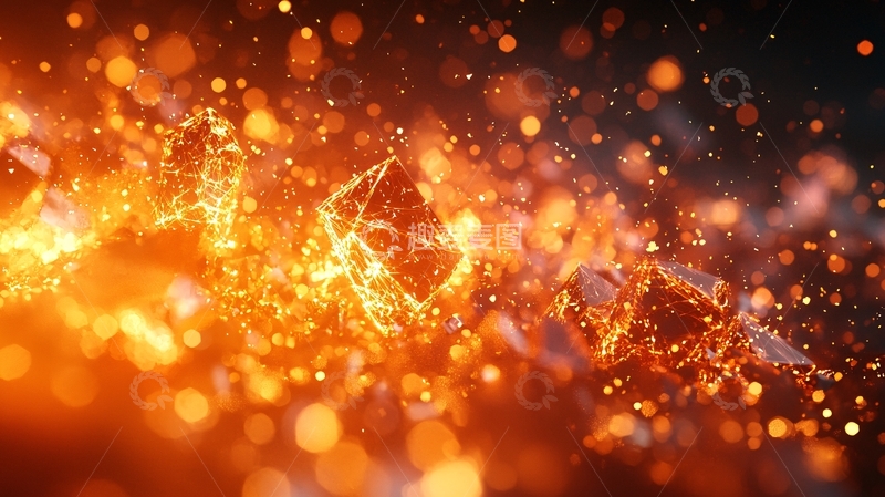 高清大图下载【趣麦麦图】燃烧粒子飞溅
