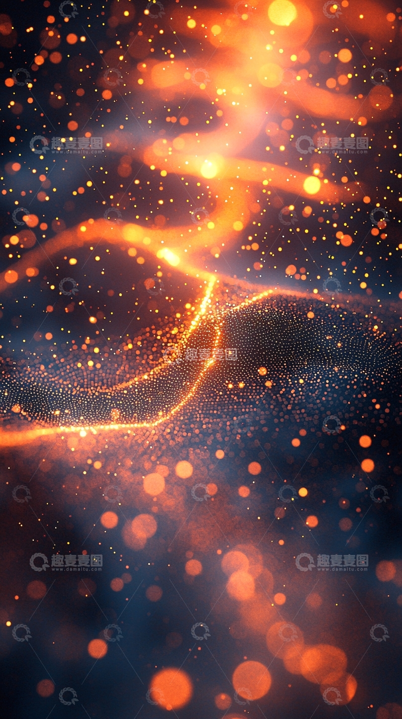 高清大图下载【趣麦麦图】金色光芒流动的抽象背景