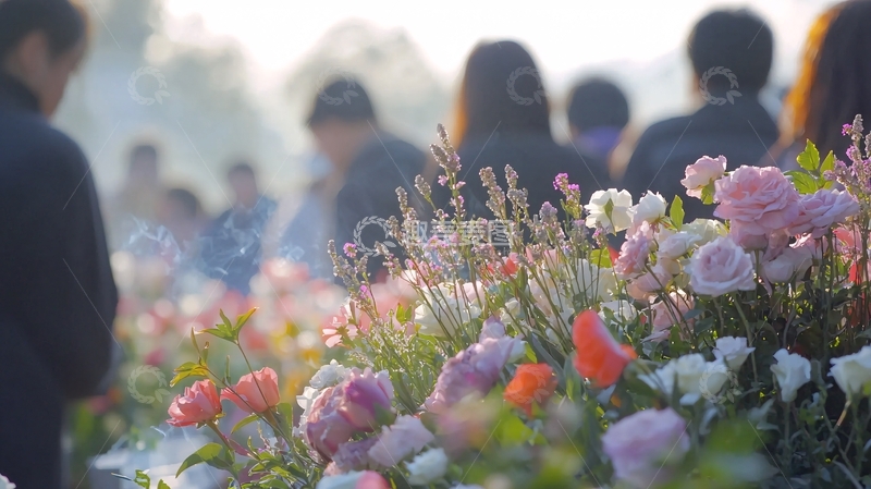 高清大图下载【趣麦麦图】祭奠鲜花