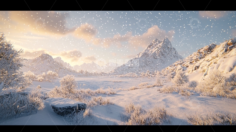 高清大图下载【趣麦麦图】雪山日出58