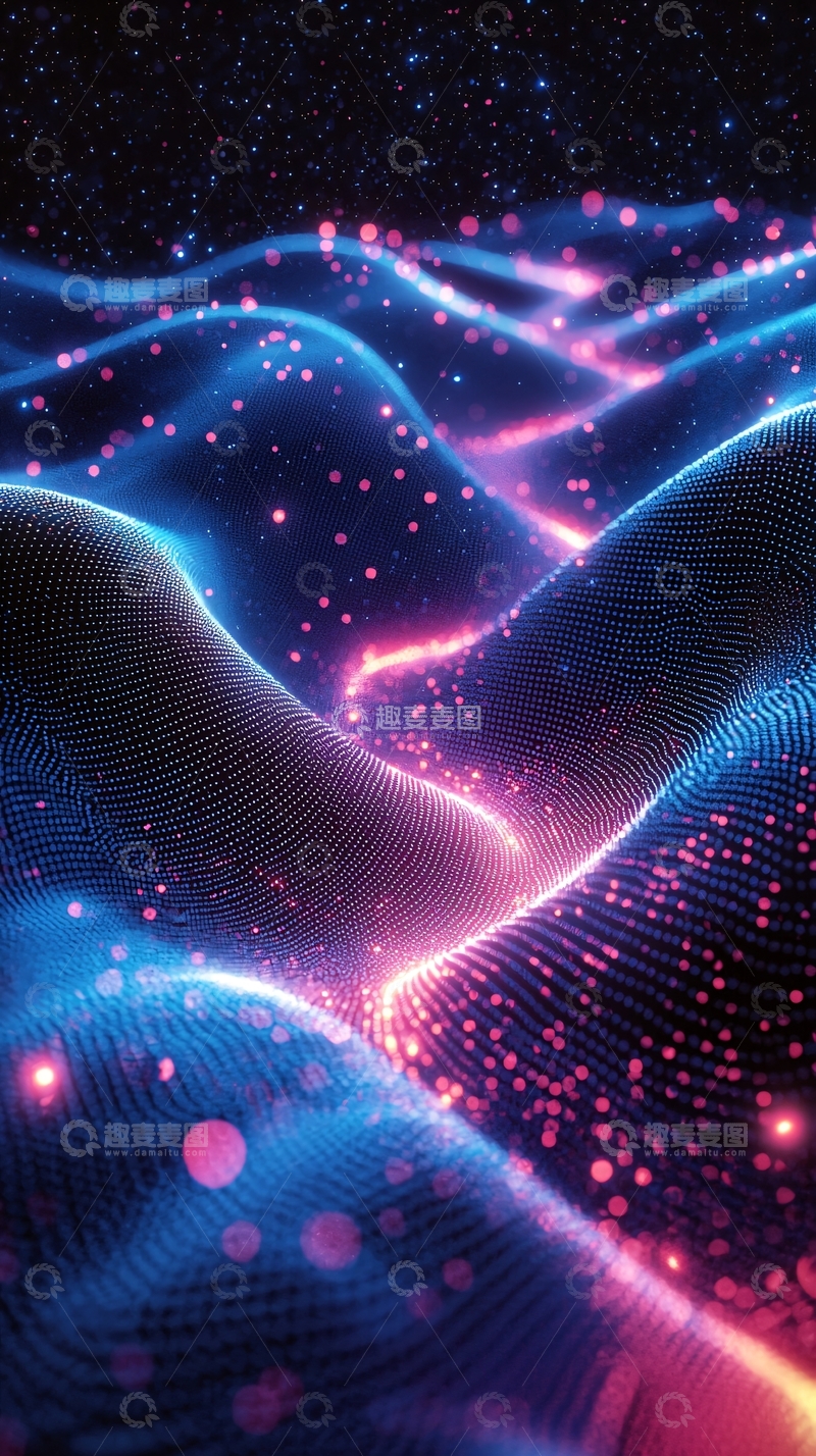 高清大图下载【趣麦麦图】科技感蓝色曲线