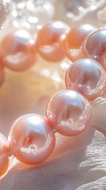 粉色珍珠手链特写