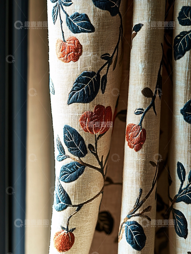 高清大图下载【趣麦麦图】素色布艺窗帘