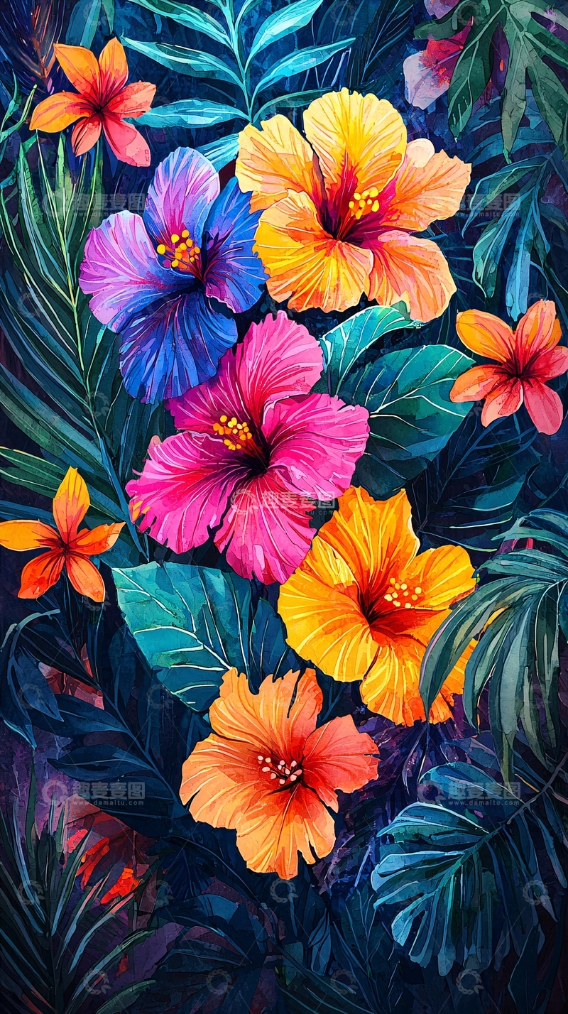 高清大图下载【趣麦麦图】热带花卉壁纸