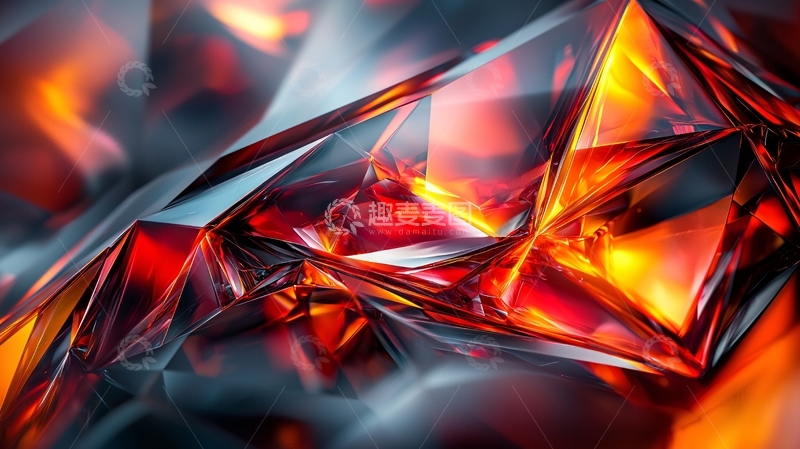 高清大图下载【趣麦麦图】抽象火焰水晶背景