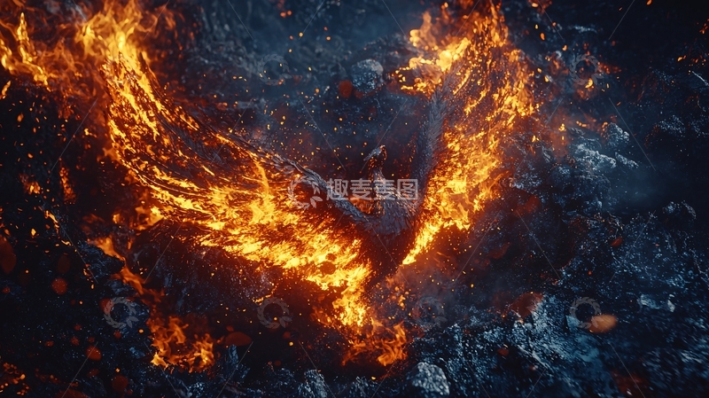 高清大图下载【趣麦麦图】火焰翅膀