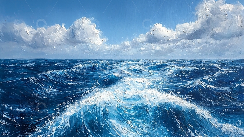 高清大图下载【趣麦麦图】碧海蓝天波涛汹涌