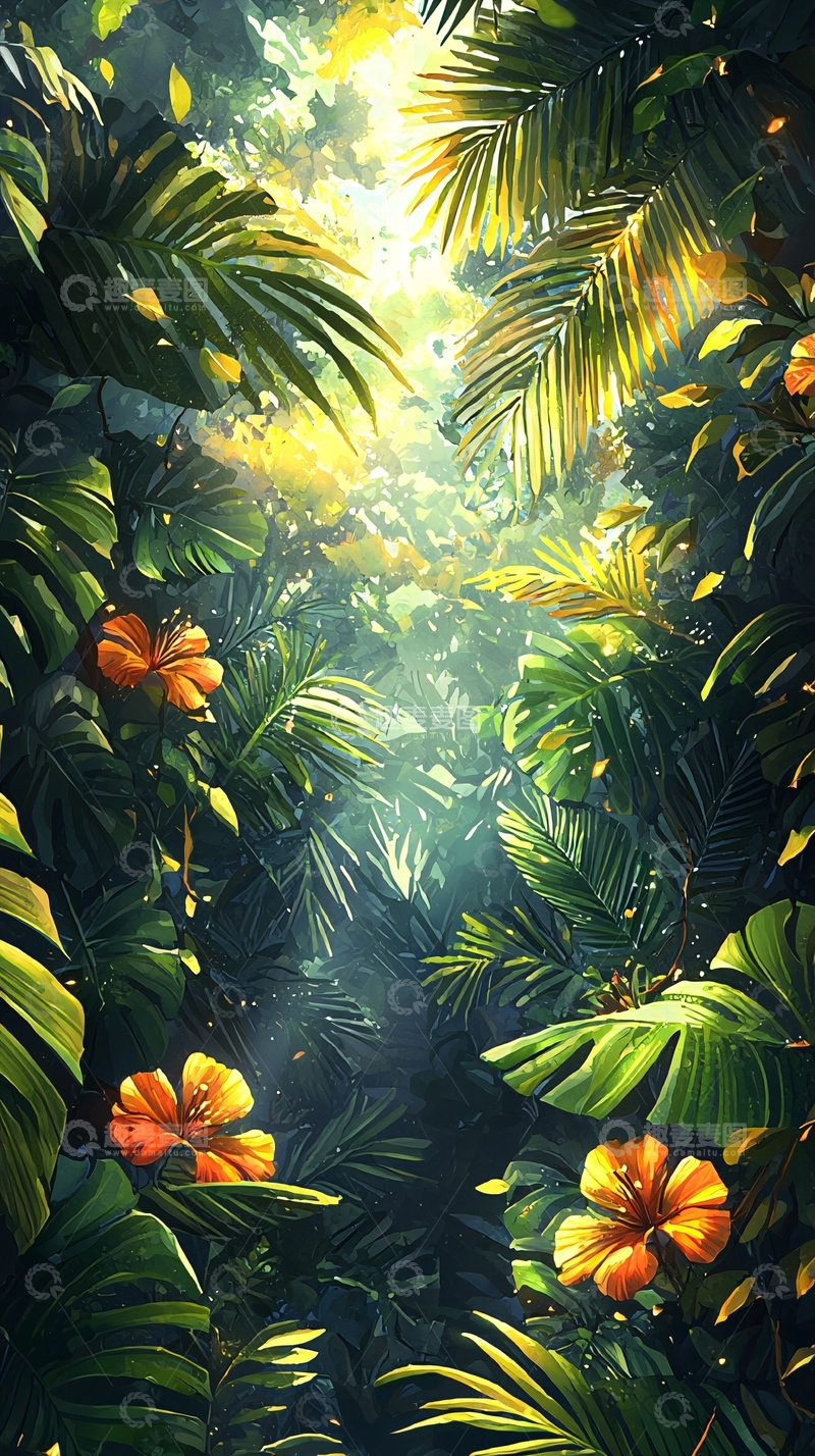 高清大图下载【趣麦麦图】热带雨林花卉