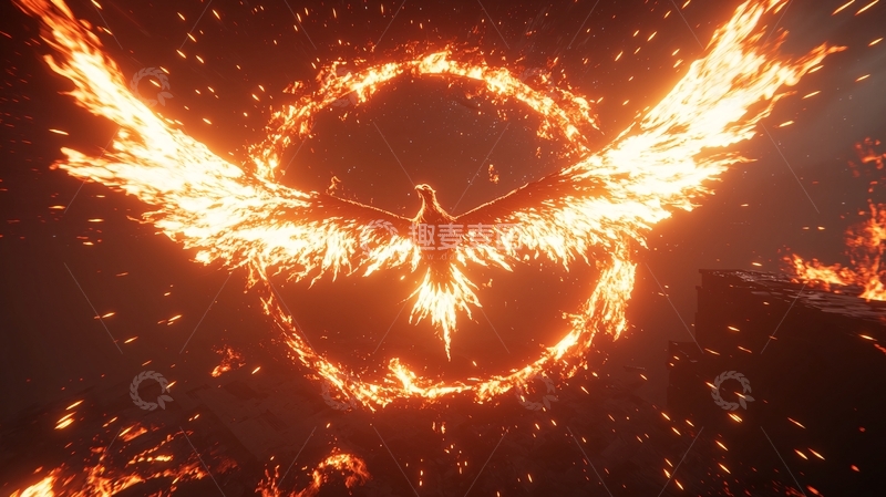 高清大图下载【趣麦麦图】火焰凤凰