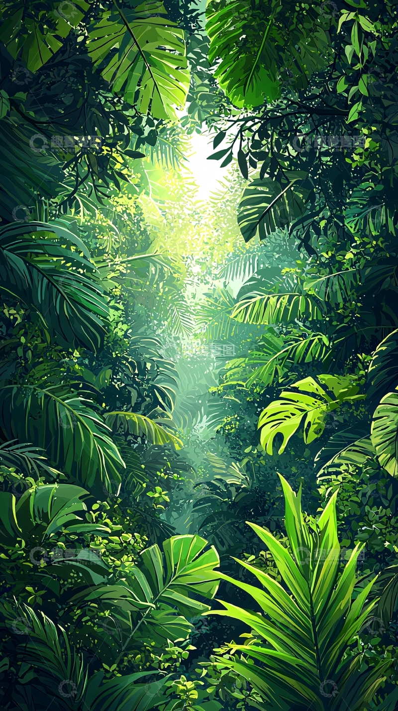 高清大图下载【趣麦麦图】郁郁葱葱的绿色森林