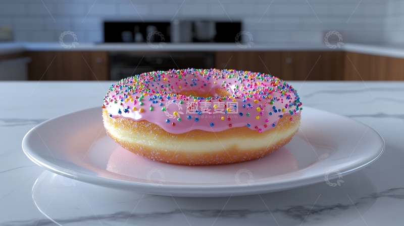 高清大图下载【趣麦麦图】粉色糖霜甜甜圈