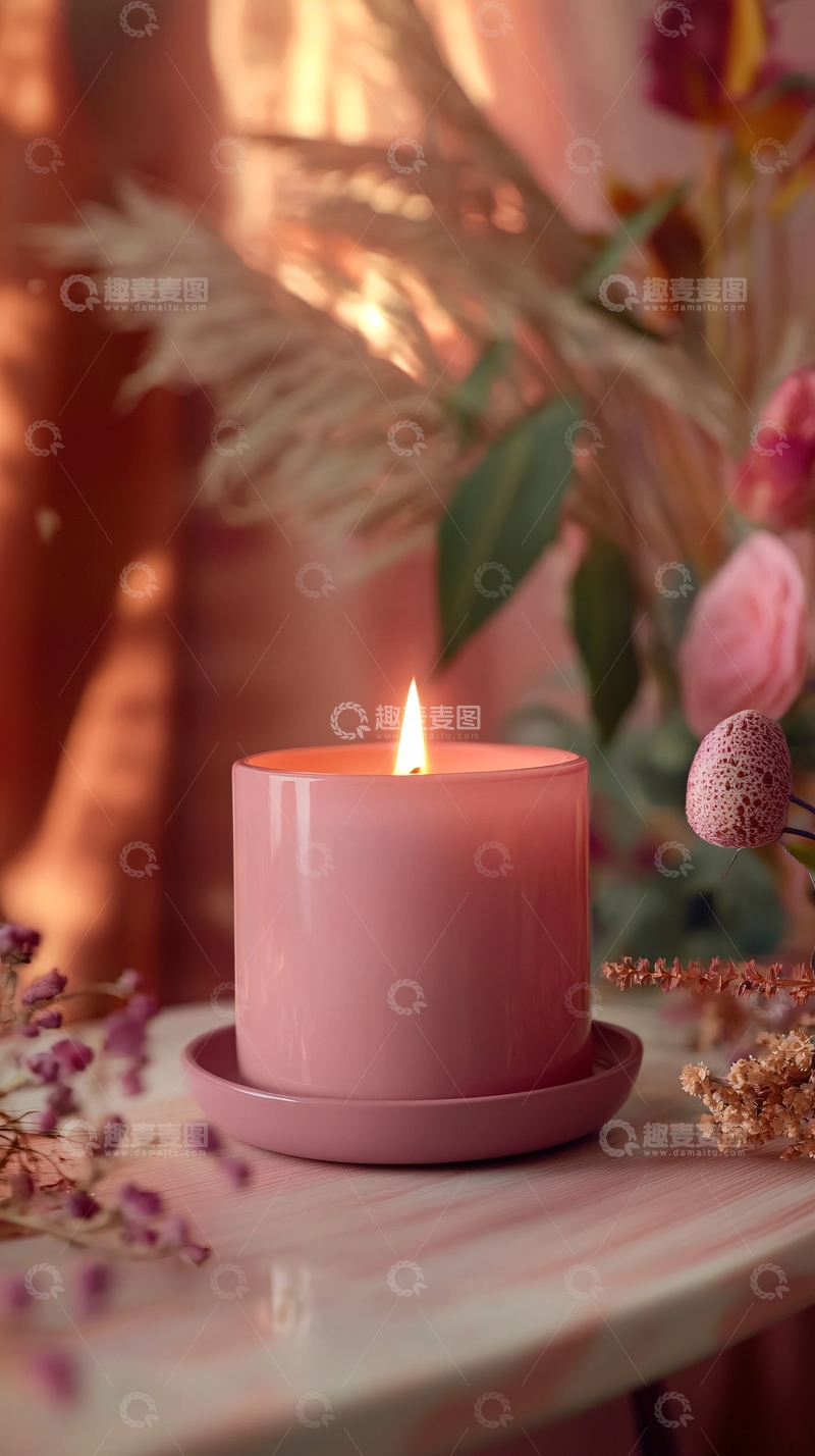 高清大图下载【趣麦麦图】粉色蜡烛