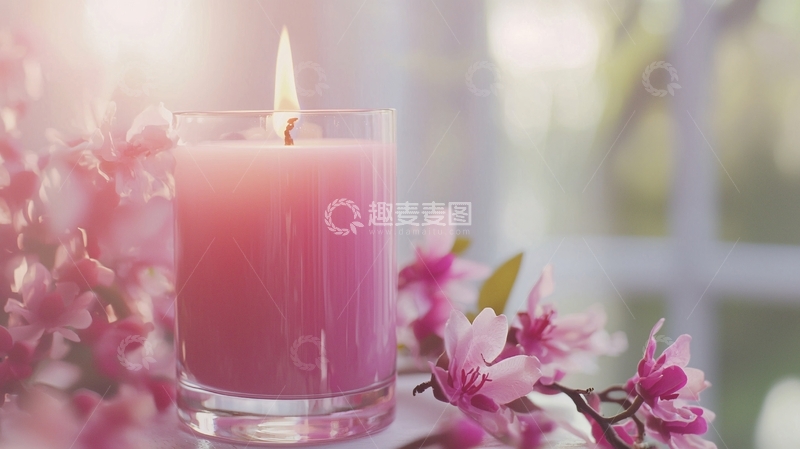 高清大图下载【趣麦麦图】粉色蜡烛