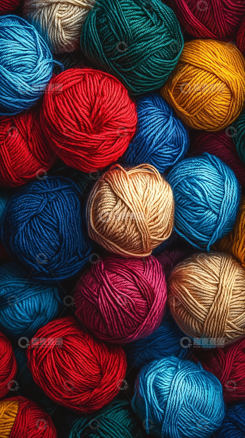 高清大图下载【趣麦麦图】彩色毛线球堆积