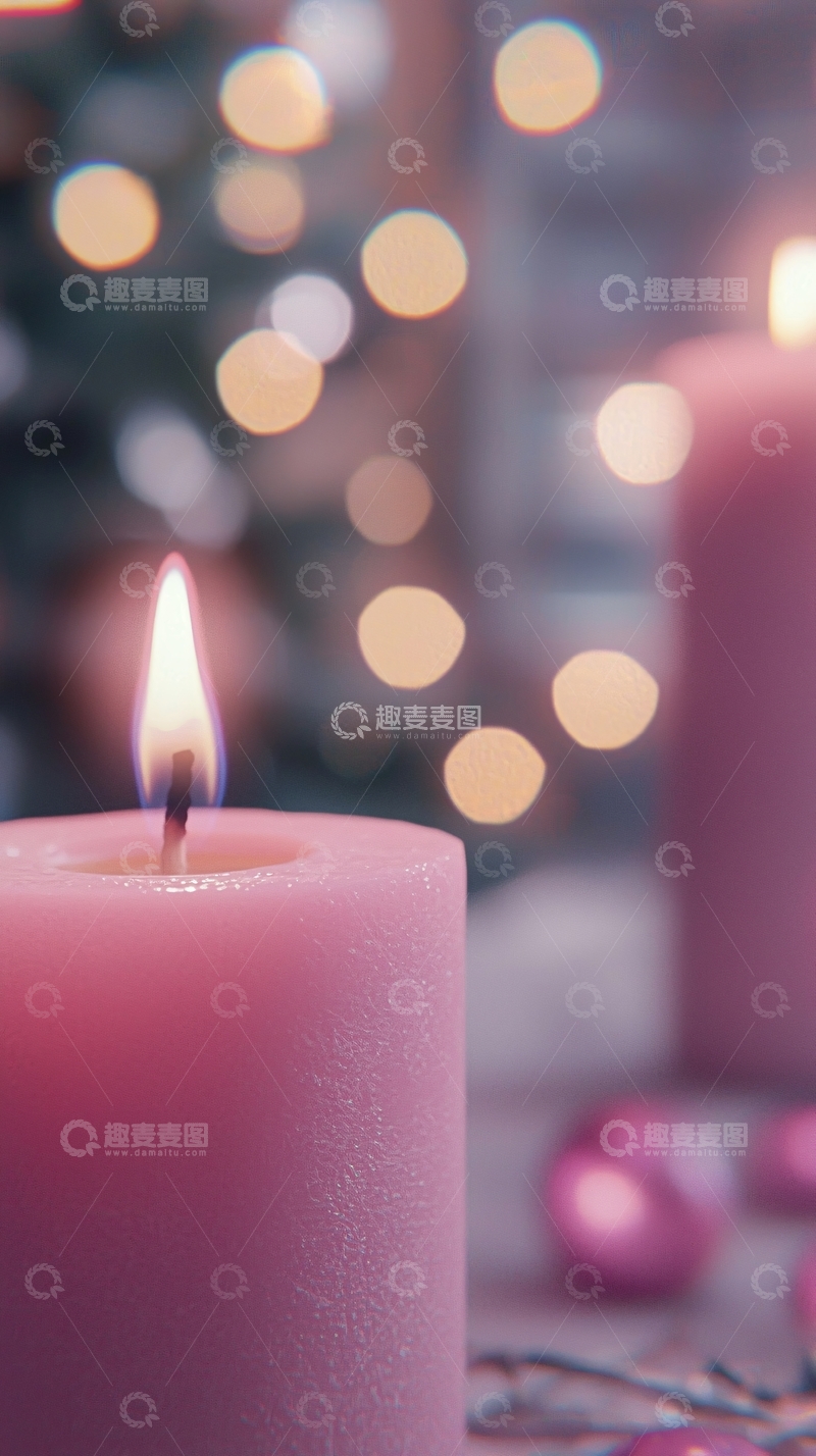 高清大图下载【趣麦麦图】粉色蜡烛