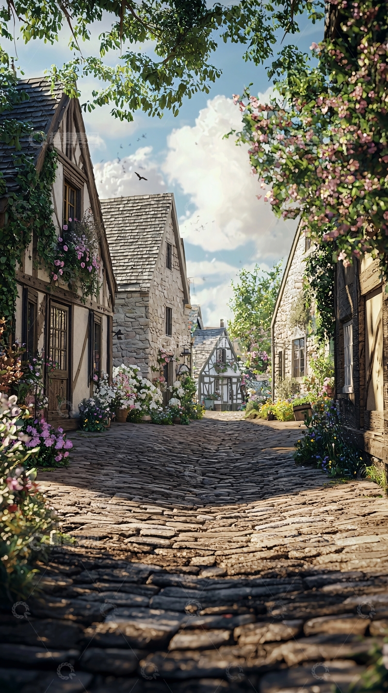 高清大图下载【趣麦麦图】欧洲乡村街道