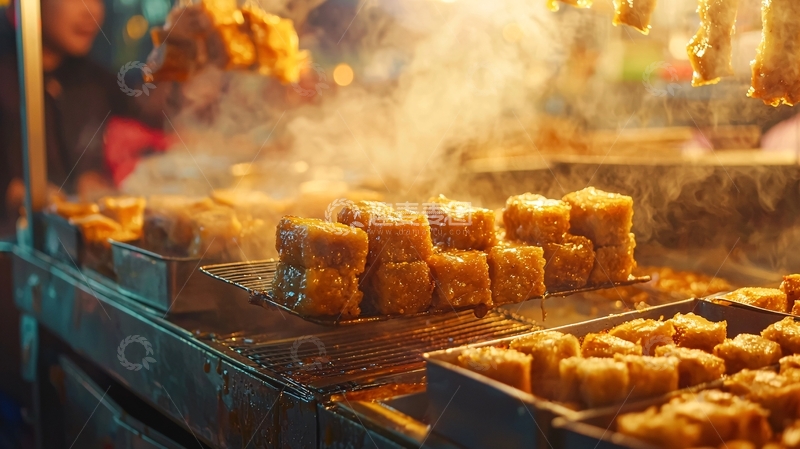 高清大图下载【趣麦麦图】街头小吃油炸豆腐