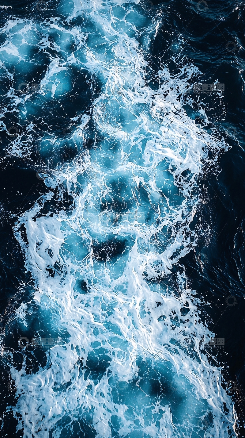 高清大图下载【趣麦麦图】深蓝海面泡沫水纹