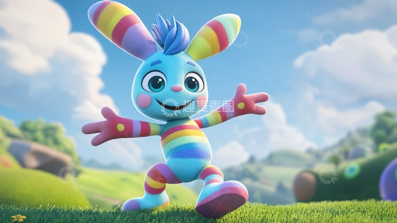 高清大图下载【趣麦麦图】彩虹兔
