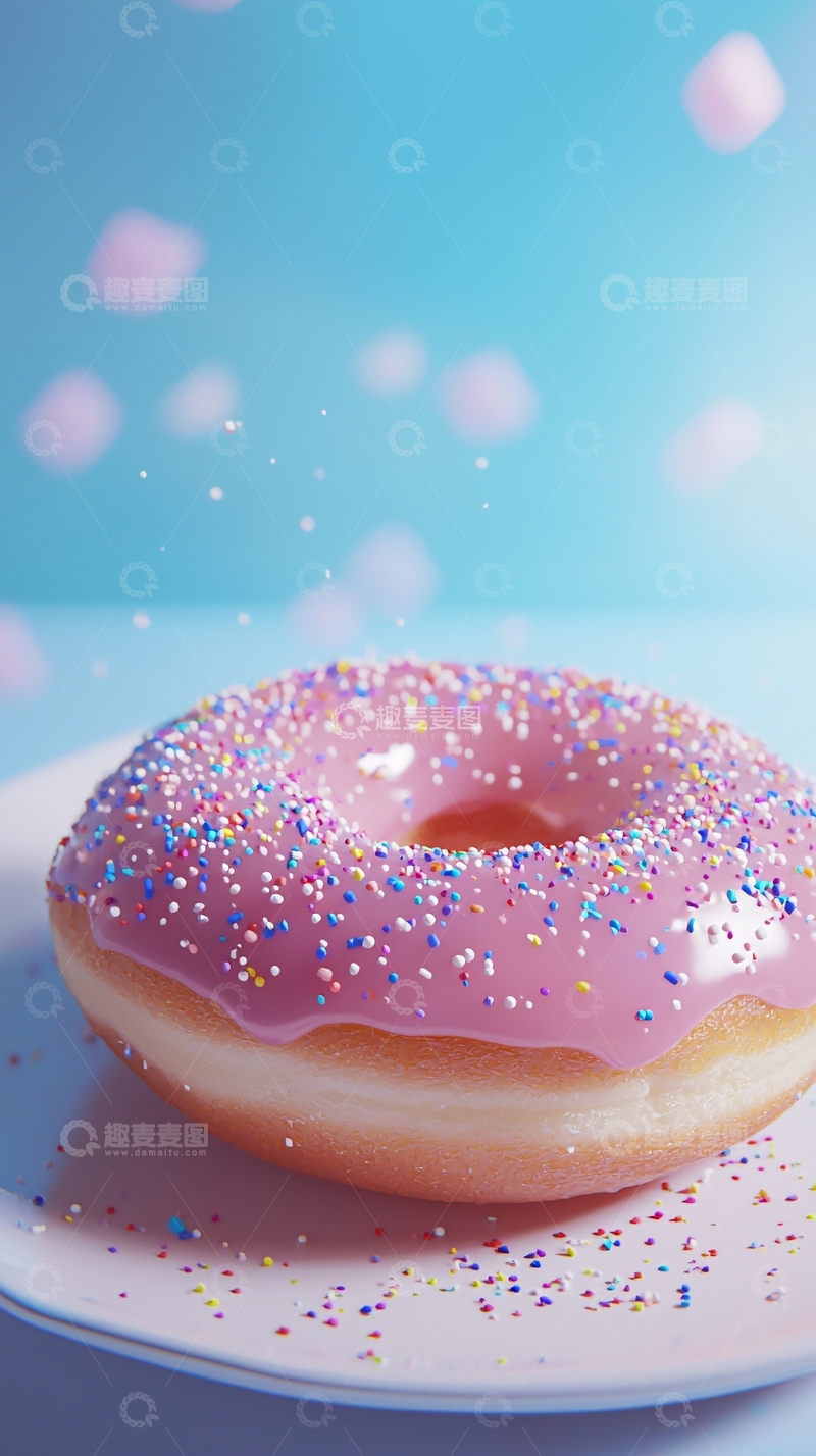 高清大图下载【趣麦麦图】粉色甜甜圈