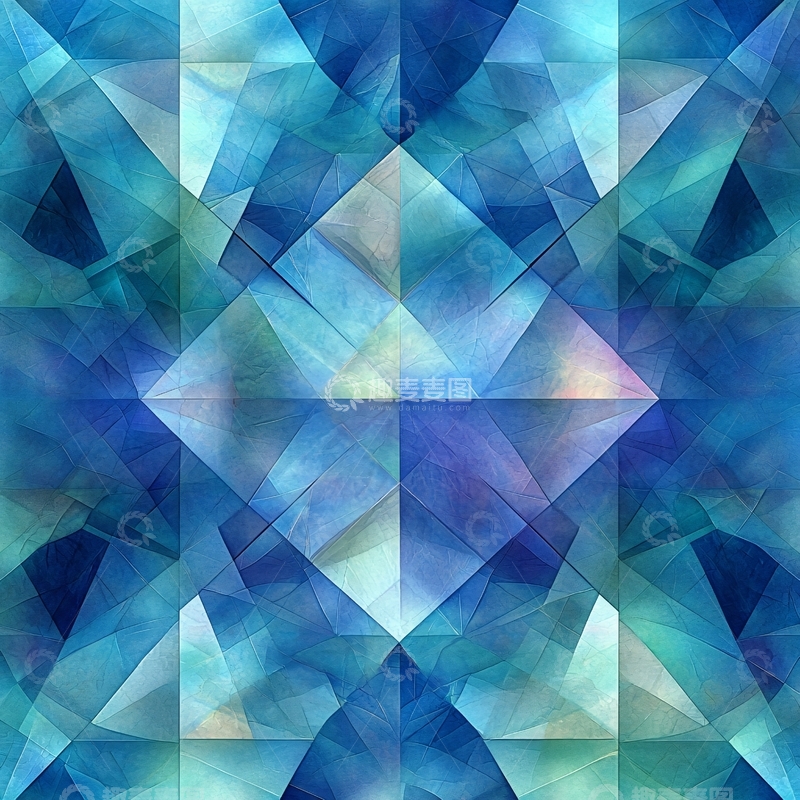 高清大图下载【趣麦麦图】蓝色几何抽象图案