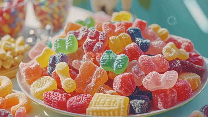 高清大图下载【趣麦麦图】-彩色软糖堆积如山