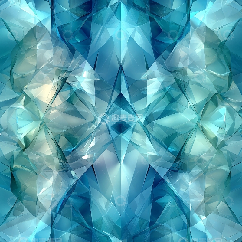 高清大图下载【趣麦麦图】蓝色冰晶抽象纹理背景