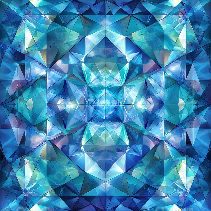 高清大图下载【趣麦麦图】蓝色几何钻石图案