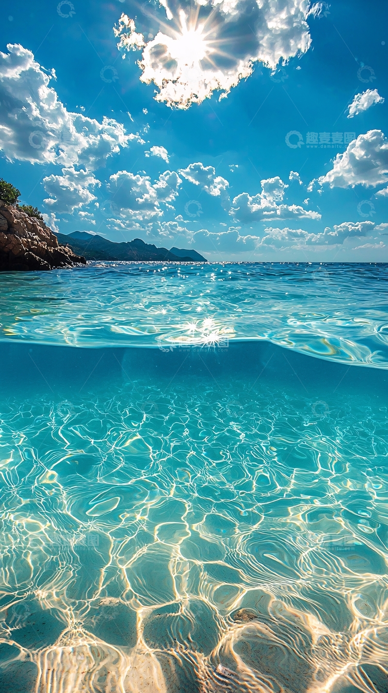 高清大图下载【趣麦麦图】清澈海水阳光照耀