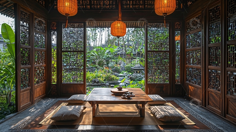 高清大图下载【趣麦麦图】中式庭院