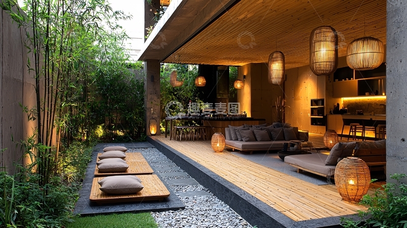 高清大图下载【趣麦麦图】现代简约庭院设计