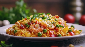 色香味俱全的虾仁炒饭